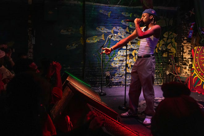 Yung D3mz performs at Flamingo Cantina during South by Southwest on Friday, March, 15, 2024.